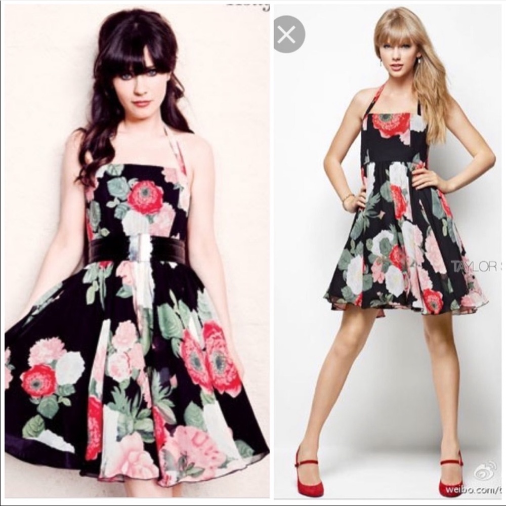 Alice + Olivia Marie Floral Halter Swing Dress 🌺